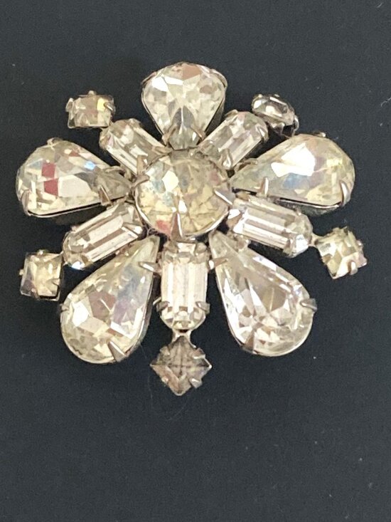 Sherman Jewelry - Brilliant Sherman flower or star brooch
